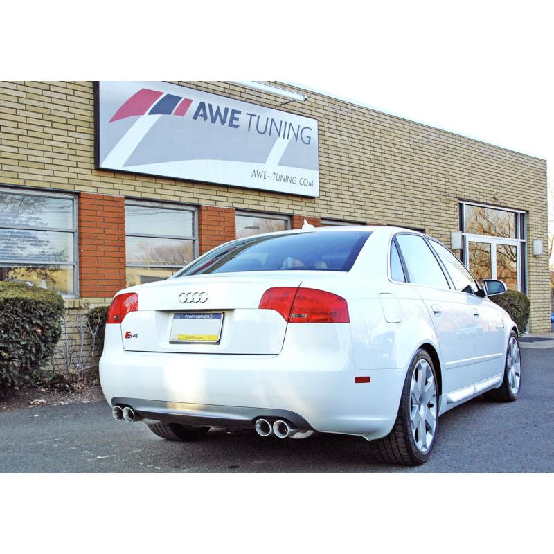 AWE Tuning Audi B7 S4 Touring Edition Exhaust - Polished Silver Tips-SR1 Performance