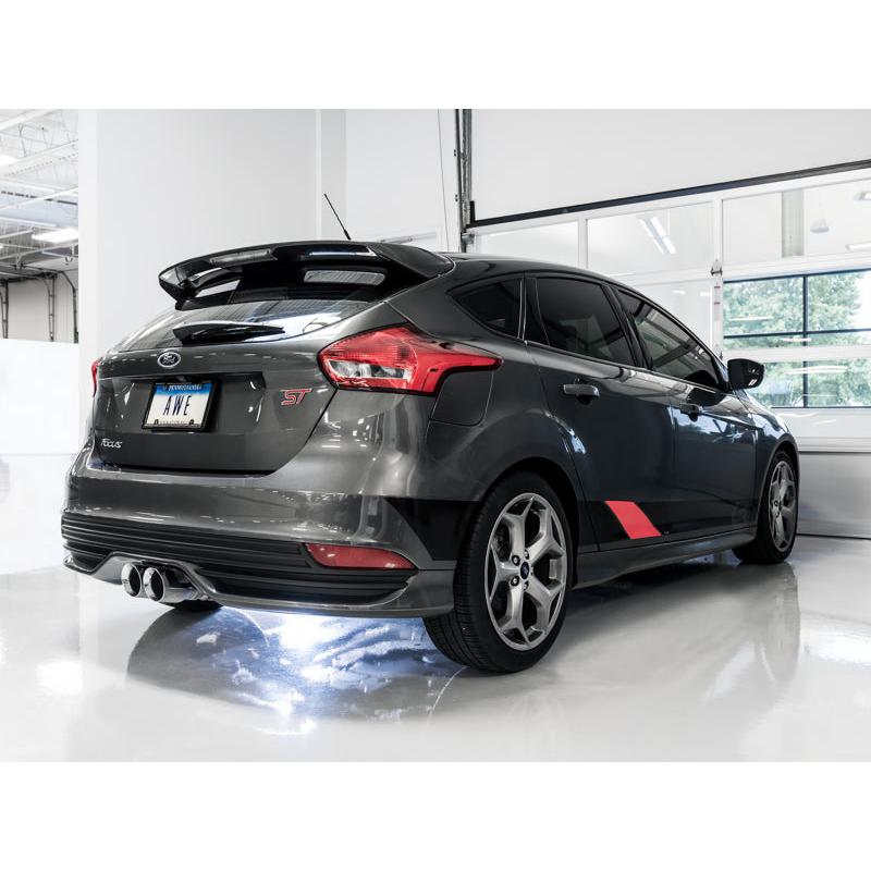 AWE Tuning Ford Focus ST Track Edition Cat-back Exhaust - Chrome Silver Tips-SR1 Performance