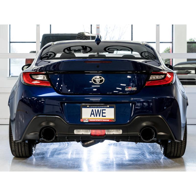 AWE Subaru BRZ/ Toyota GR86/ Toyota 86 Touring Edition Cat-Back Exhaust- Diamond Black Tips-SR1 Performance