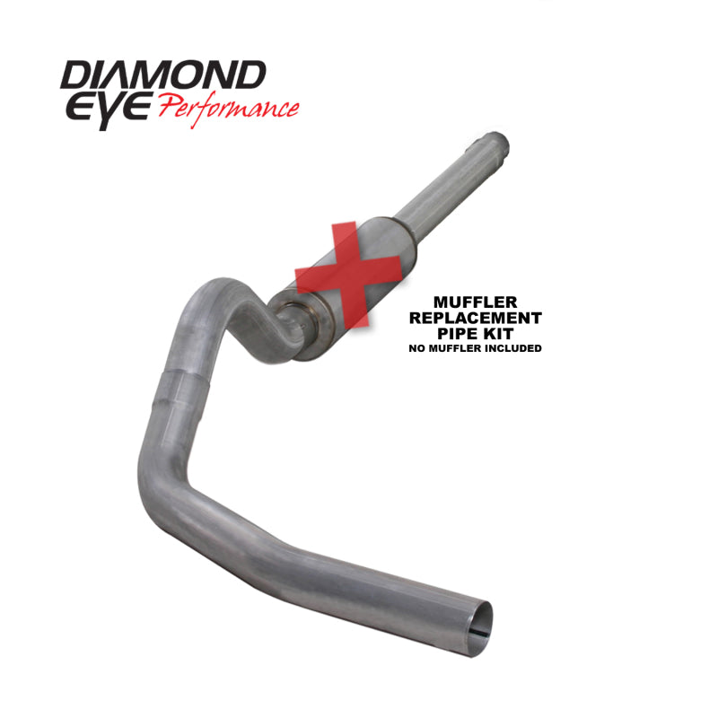 Diamond Eye KIT 4in CB MFLR RPLCMENT PIPE SGL AL: 94-97 FORD 7.3L F250/F350 PWRSTROKE-SR1 Performance
