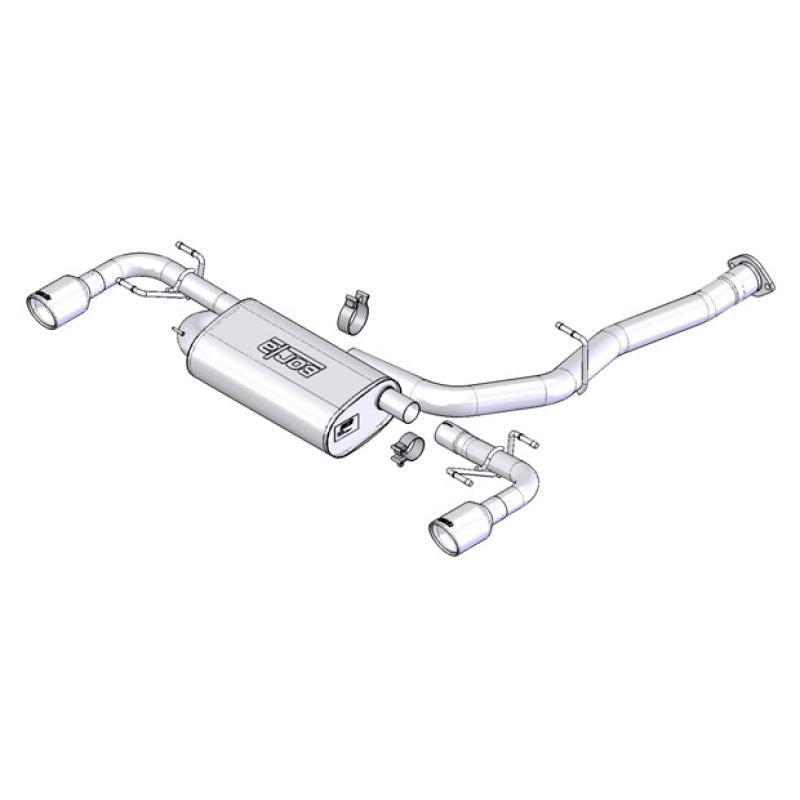 Borla 03-09 Mazda RX-8 1.3L Single Round Rolled Angle-Cut Cat-Back Exhaust-SR1 Performance