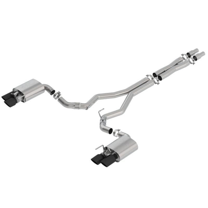 Borla 2018 Ford Mustang GT 5.0L AT/MT 3in ATAK Catback Exhaust Black Chrome Tips w/ Valves-SR1 Performance