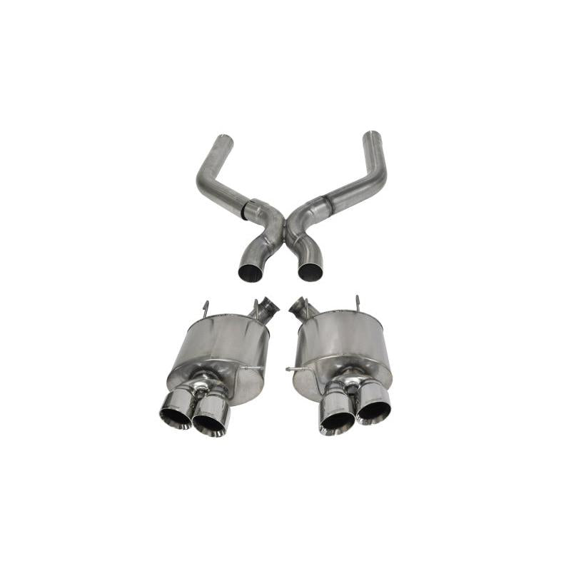 Corsa 2013-2014 Ford Mustang Shelby GT500 5.8L V8 Polished Sport Axle-Back + XO Exhaust-SR1 Performance