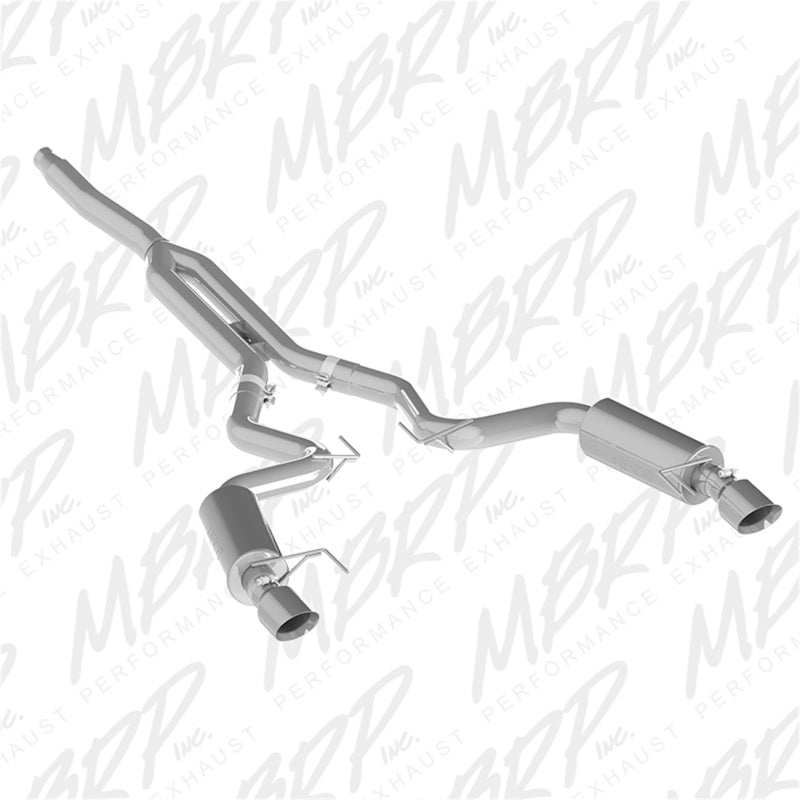 MBRP 15-19 Ford Mustang EcoBoost 2.3L Alum 3in Cat Back Dual Split Rear Exit (Race Version)-SR1 Performance