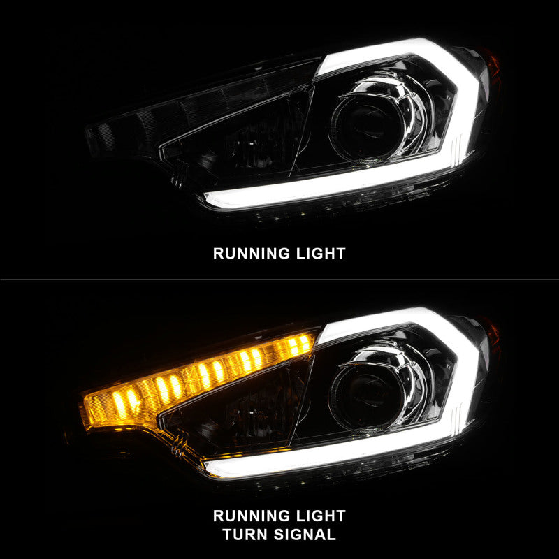 ANZO 2014-2016 Kia Forte Projector Headlights w/ Light Bar Chrome Housing-SR1 Performance