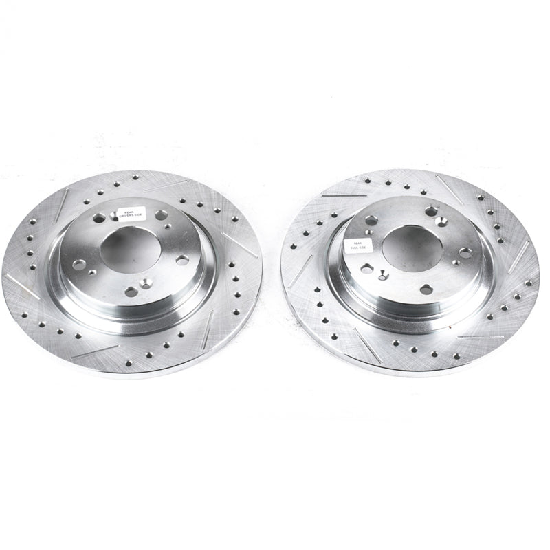 Power Stop 00-09 Honda S2000 Rear Evolution Drilled & Slotted Rotors - Pair-SR1 Performance