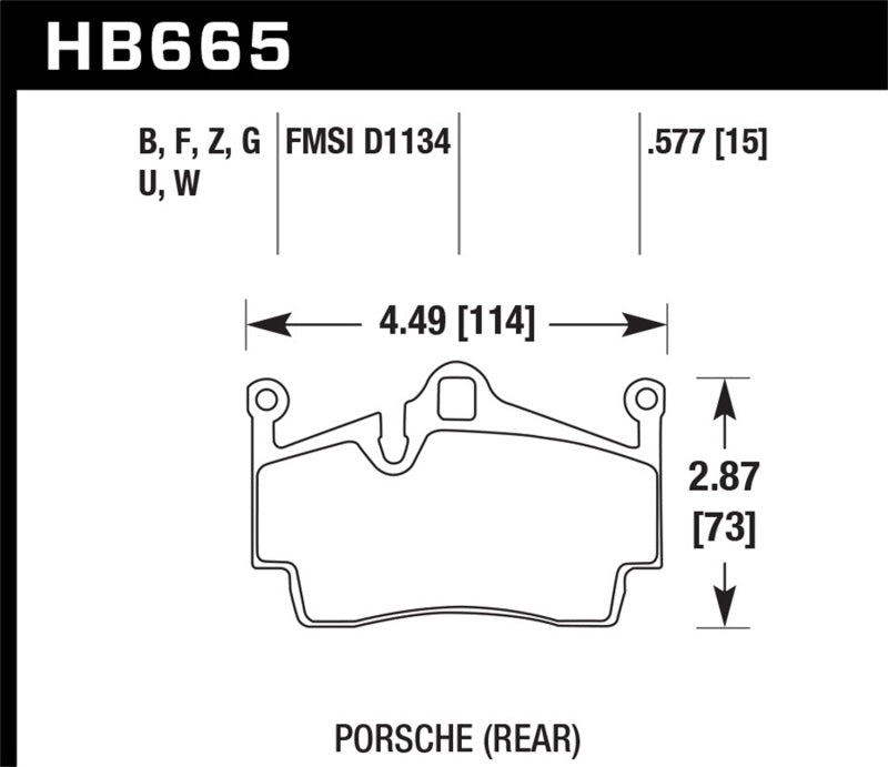 Hawk 2014-2015 Porsche Cayman Performance Ceramic Street Rear Brake Pads-SR1 Performance