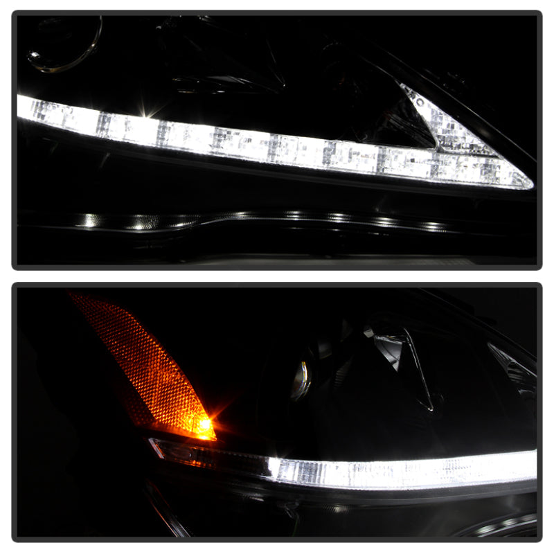 Spyder Lexus IS 250/350 2006-2010 Projector Headlights DRL Black PRO-YD-LIS06-DRL-BK-SR1 Performance
