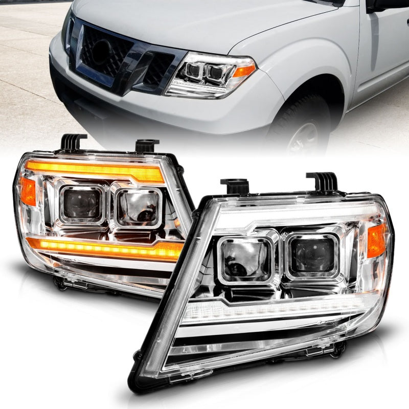 ANZO 09-20 Nissan Frontier Chrome Projector Plank Style DRL w/ Switchback & Sequential LED DRL-SR1 Performance