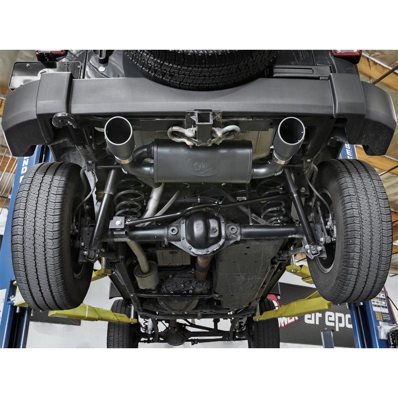 aFe Rebel Series 2.5in 409 SS Axle-Back Exhaust w/ Black Tips 2007+ Jeep Wrangler (JK) V6 3.6L/3.8L-SR1 Performance