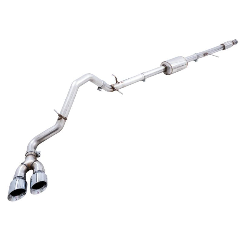 AWE Tuning 4th Gen GM 1500 5.3L 0FG Catback Dual Side Exit (Flat Bumper) - Chrome Tips-SR1 Performance