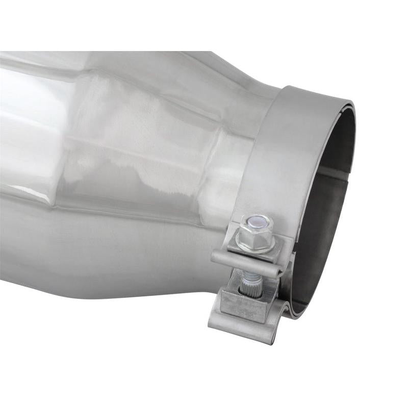 aFe MACH Force-XP 304 SS Single Wall Polished Exhaust Tip Pair 4in Inlet x 6in Outlet x 15in L-SR1 Performance