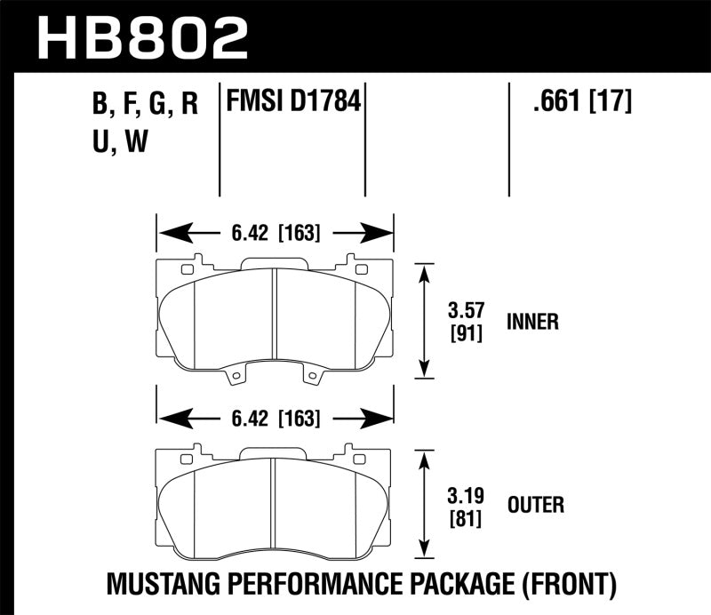 Hawk 15-17 Ford Mustang GT DTC-60 Race Front Brake Pads-SR1 Performance