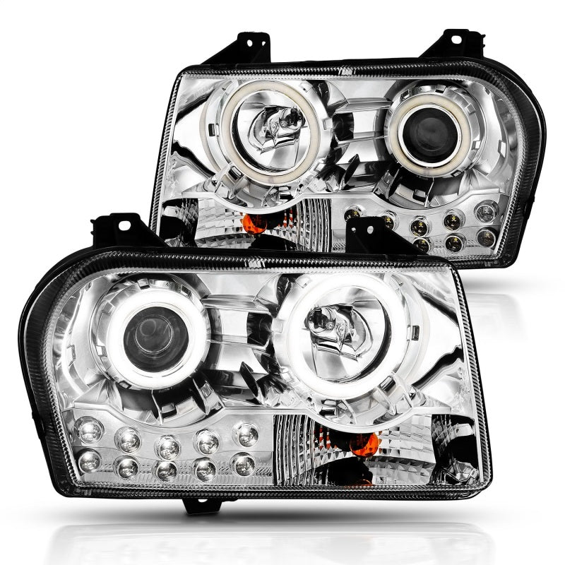 ANZO 2005-2010 Chrysler 300 Projector Headlights w/ Halo Chrome-SR1 Performance