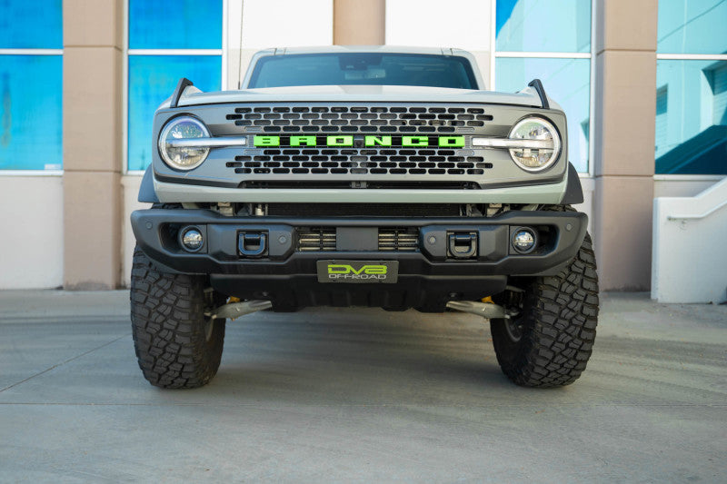 DV8 Offroad 2021 Ford Bronco Front License Plate Mount for OEM Steel Bumper - Slanted Design