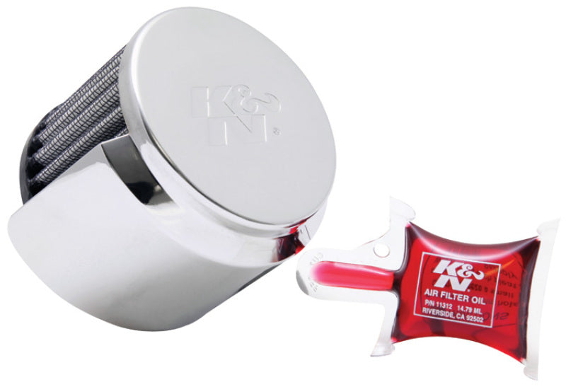 K&N 1in Flange L x 3in OD x 2.5in Height Clamp On Crankcase Vent Filter-SR1 Performance