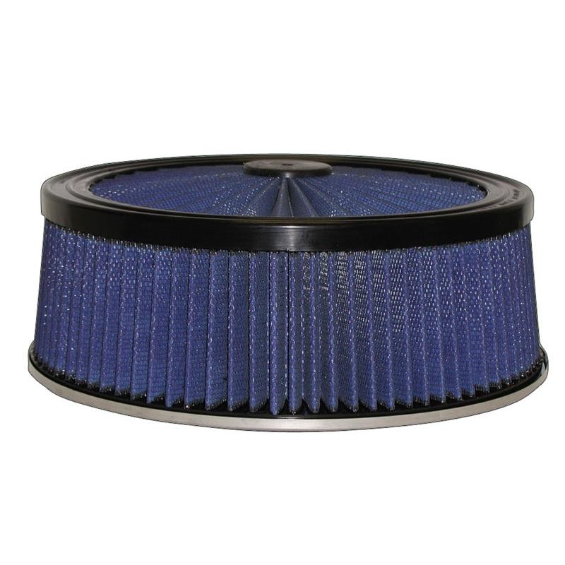 aFe MagnumFLOW Air Filters Round Racing P5R A/F TOP Racer 14D x 5H (Blk/Blue)-SR1 Performance
