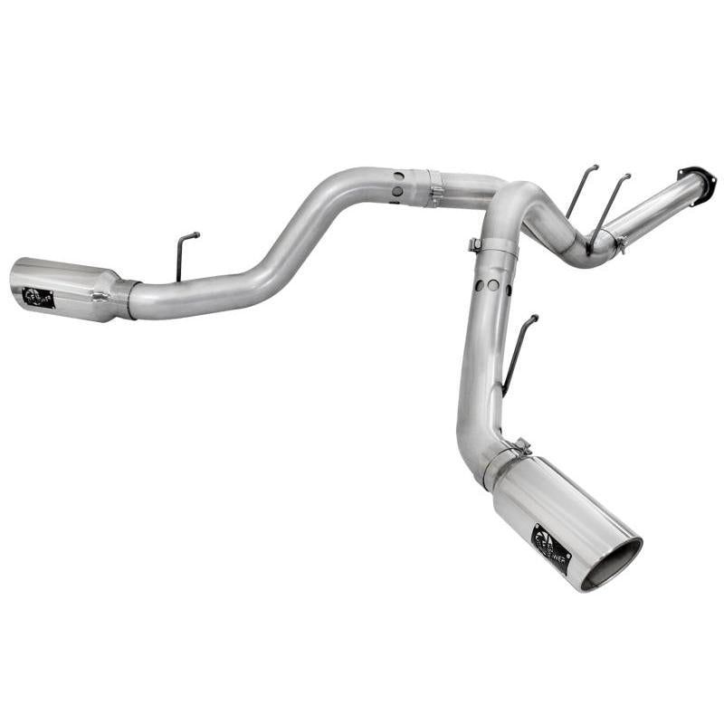 aFe Atlas Exhaust 4in DPF-Back Exhaust Aluminized Steel Polished Tip 11-14 ford Diesel Truck V8-6.7L-SR1 Performance