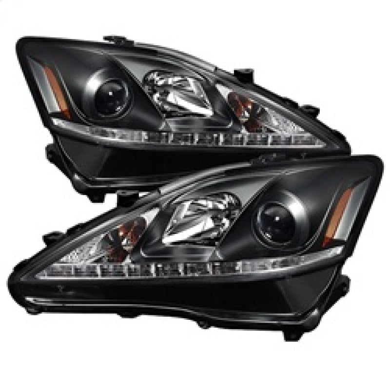 Spyder Lexus IS 250/350 2006-2010 Projector Headlights DRL Black PRO-YD-LIS06-DRL-BK-SR1 Performance