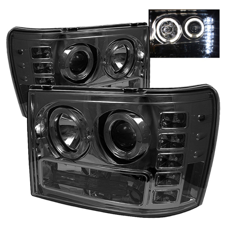 Spyder GMC Sierra 1500/2500/3500 07-13 Projector Headlights LED Halo- LED Smoke PRO-YD-GS07-HL-SM-SR1 Performance