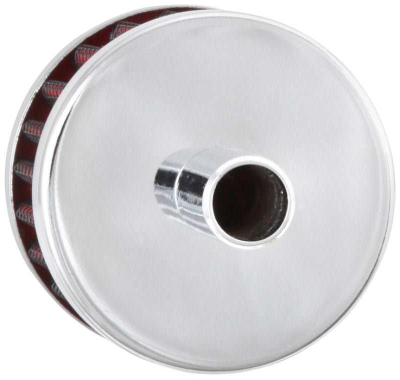 K&N Steel Base Chrome Top Crankcase Vent Filter 1/2in. Vent / 2in. OD / 1-1/2in. Height-SR1 Performance