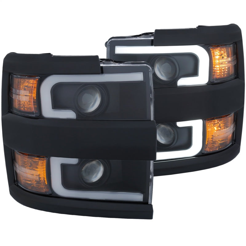 ANZO Projector Headlights 15-17 Chevrolet Silverado 2500HD / 3500HD Black w/ Black Rim-SR1 Performance