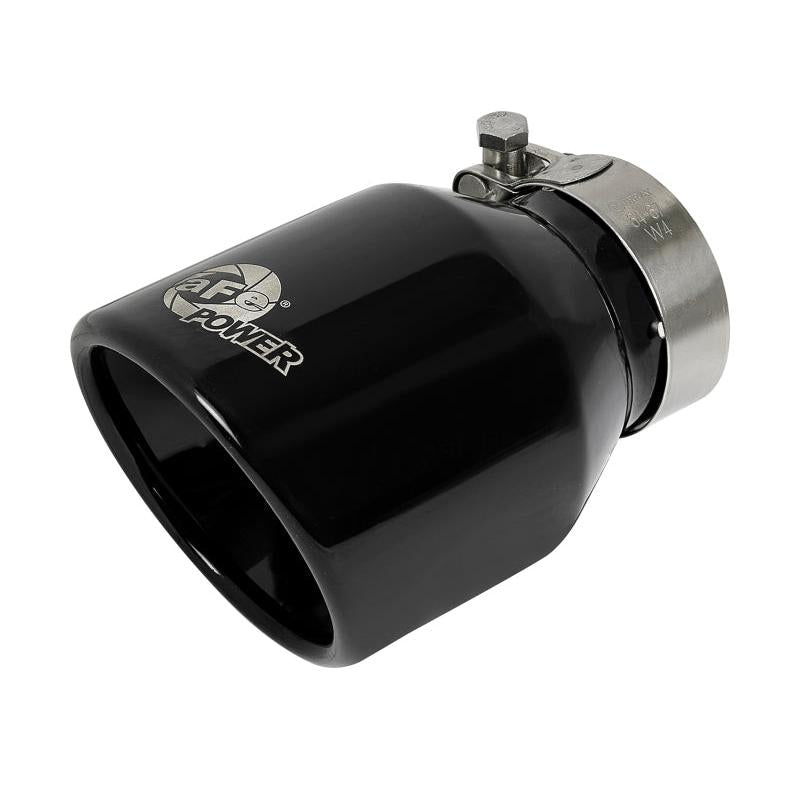 aFe MACH Force-Xp 409 SS Clamp-On Exhaust Tip 2.5in. Inlet / 4in. Outlet / 6in. L - Black-SR1 Performance