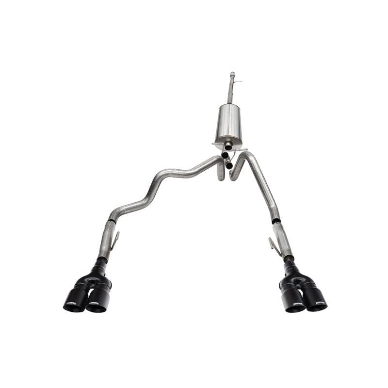 Corsa 2022-2024 Chevrolet Silverado 1500 Cat-Back Dual Rear Exit with Twin 4in Black Tips-SR1 Performance