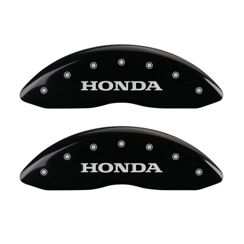 MGP 4 Caliper Covers Engraved Front & Rear Honda Black finish silver-SR1 Performance