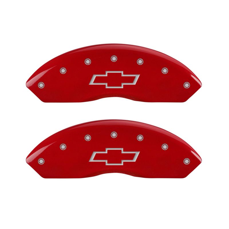 MGP 4 Caliper Covers Engraved Front & Rear Bowtie Red finish silver-SR1 Performance