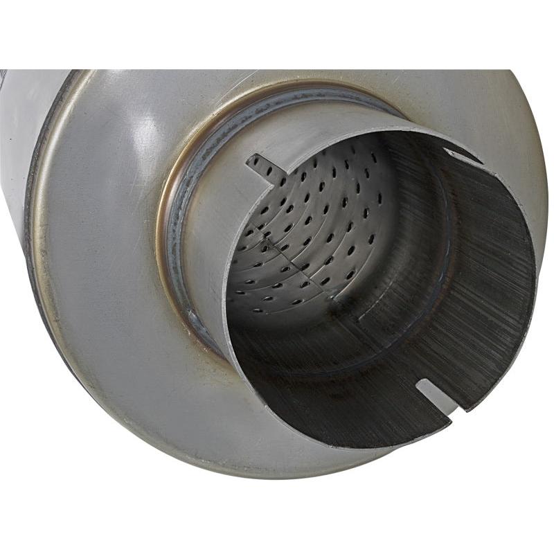 aFe MACH Force-Xp 409 SS Muffler 3-1/2in ID Center/Center x 7in Dia x 24in L - Round Body-SR1 Performance