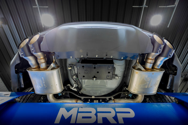 MBRP 15-24 Ford Mustang T304 SS 4in OD / 6.5in Length Quad Tip Cover Kit - Black Tip-SR1 Performance
