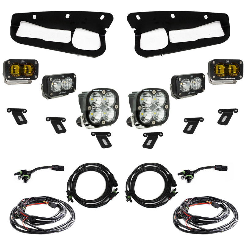 Baja Designs 21-22 Ford Bronco w/Steel Bumper S2 SAE Pro Fog Pocket Light Kit - Amber-SR1 Performance