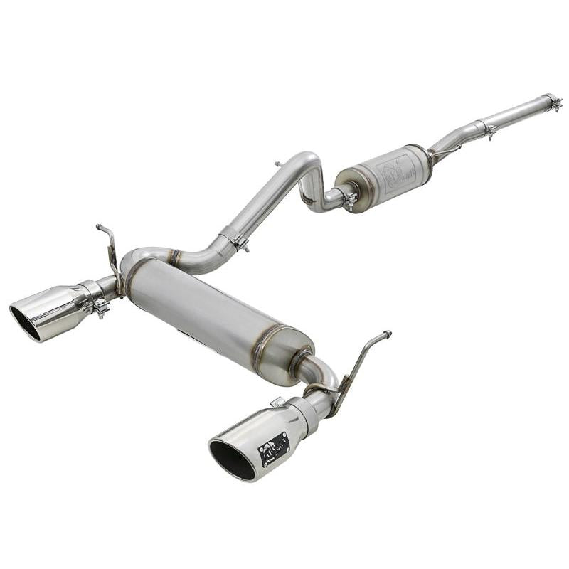 aFe Rebel Series 2.5in 409 SS Cat-Back Exhaust w/ Polished Tips 07+ Jeep Wrangler (JK) V6 3.6L/3.8L-SR1 Performance