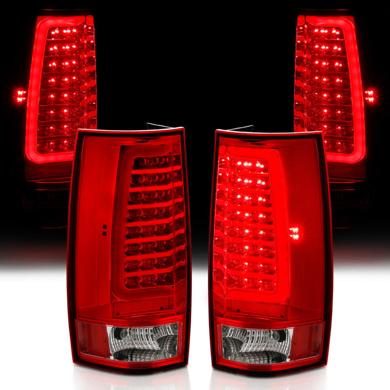 ANZO 2007-2014 Chevy Tahoe LED Taillight Plank Style Chrome With Red/Clear Lens-SR1 Performance