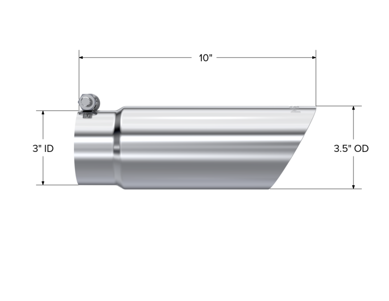 MBRP Universal Tip 3in O.D. Dual Wall Angled End 3 inlet 12 length-SR1 Performance