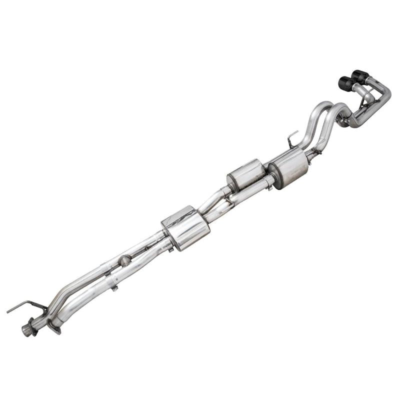 AWE 16-22 Toyota Tacoma 0FG Catback Exhaust w/ BashGuard - Dual Diamond Black Tips-SR1 Performance
