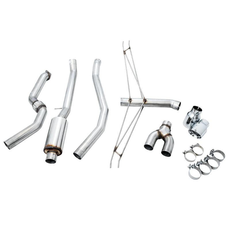 AWE Tuning 2016+ Honda Civic Si Track Edition Exhaust w/Front Pipe & Dual Chrome Silver Tips-SR1 Performance