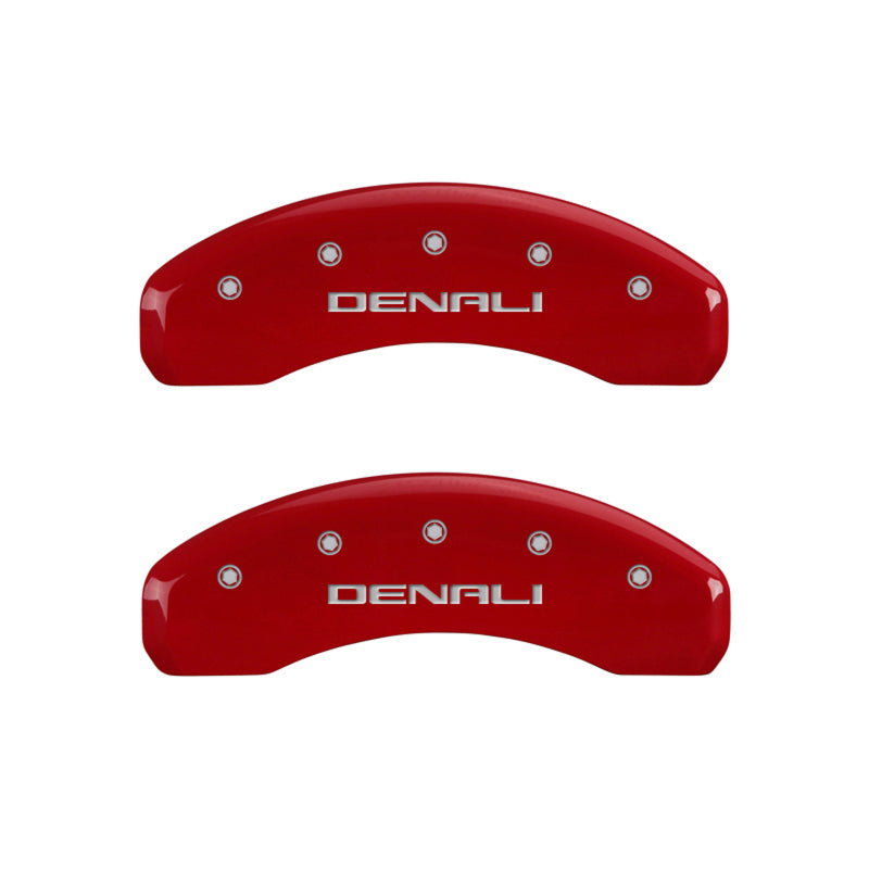 MGP 4 Caliper Covers Engraved Front & Rear Denali Red finish silver-SR1 Performance