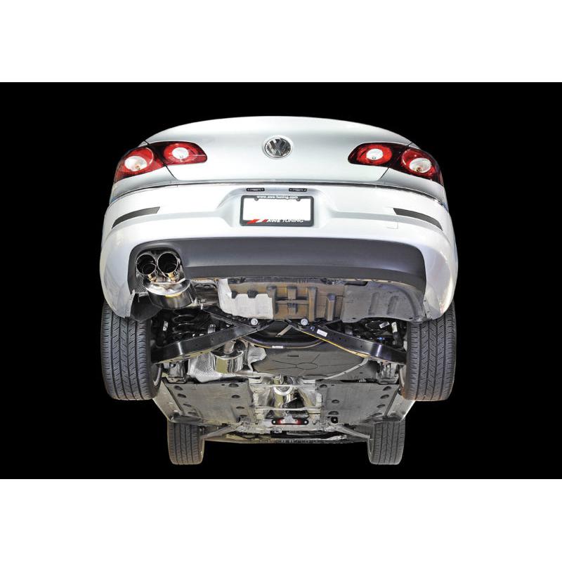 AWE Tuning VW CC 2.0T Touring Edition Performance Exhaust - Chrome Silver Tips-SR1 Performance