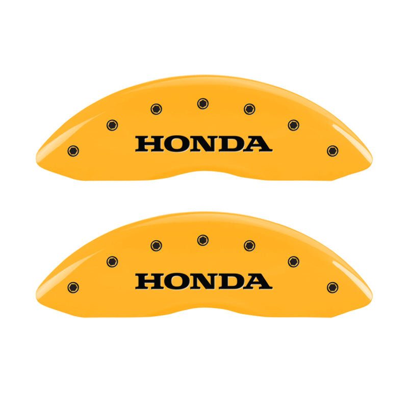 MGP 4 Caliper Covers Engraved Front & Rear Honda Yellow finish black-SR1 Performance