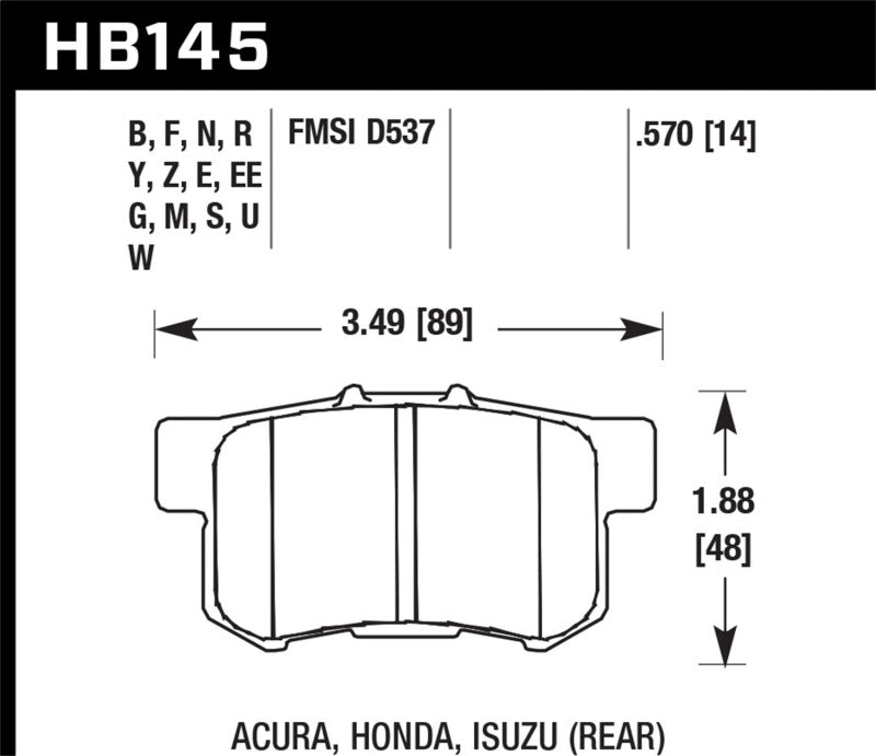 Hawk Honda/Acura/Suzuki ER-1 Endurance Racing Brake Pads (Track Only)-SR1 Performance