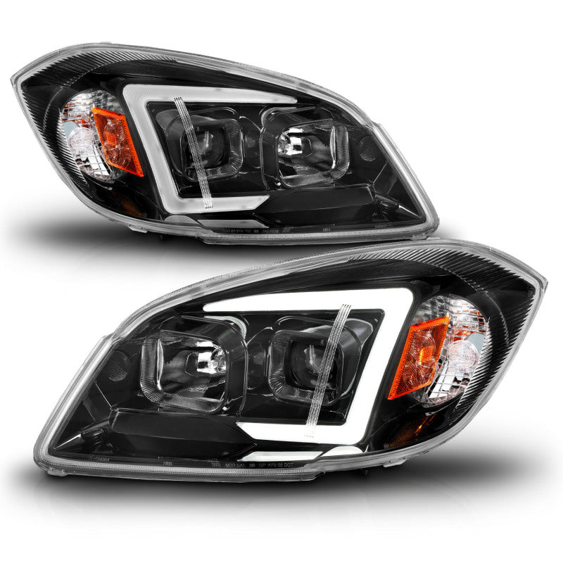 ANZO 05-10 Chevrolet Cobalt / 07-10 Pontiac G5 LED Projector Headlights w/ Seq Black Housing-SR1 Performance