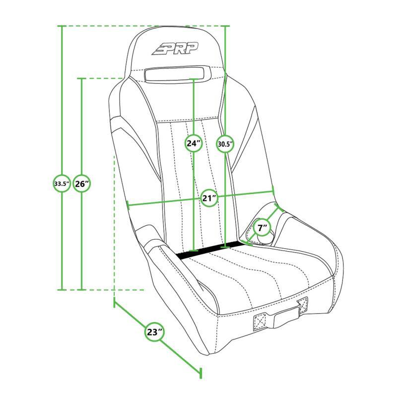 PRP Polaris RZR PRO XP/PRO R/Turbo R GT/S.E. Suspension Seat- Black/Red-SR1 Performance