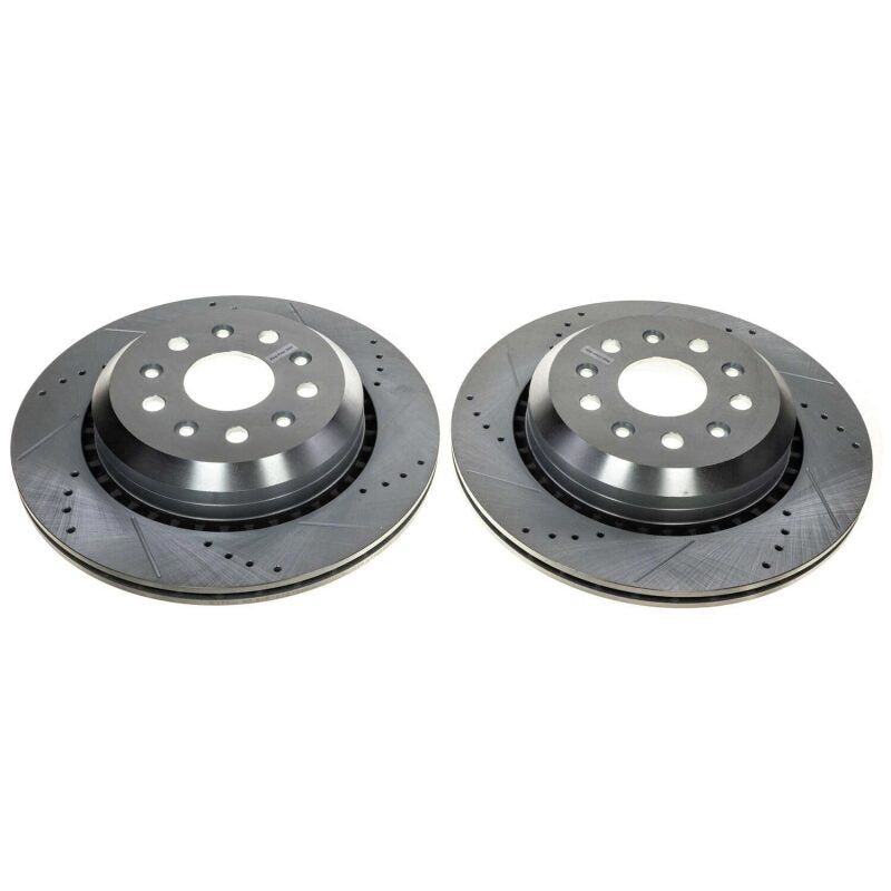 Power Stop 20-21 Jeep Gladiator Rear Evolution Drilled & Slotted Rotor - Pair-SR1 Performance
