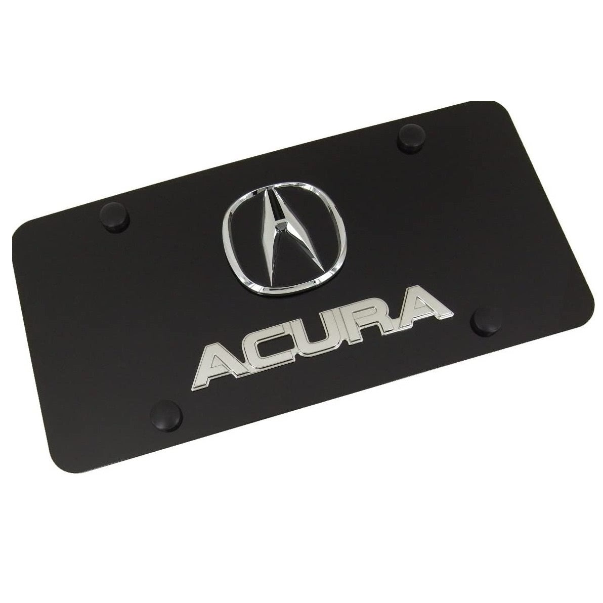Acura License Plate - Chrome Logo on Black Plate-SR1 Performance