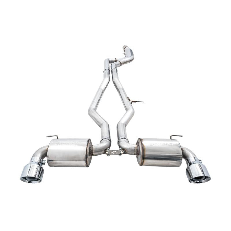 AWE 2020 Toyota Supra A90 Non-Resonated Touring Edition Exhaust - 5in Chrome Silver Tips-SR1 Performance