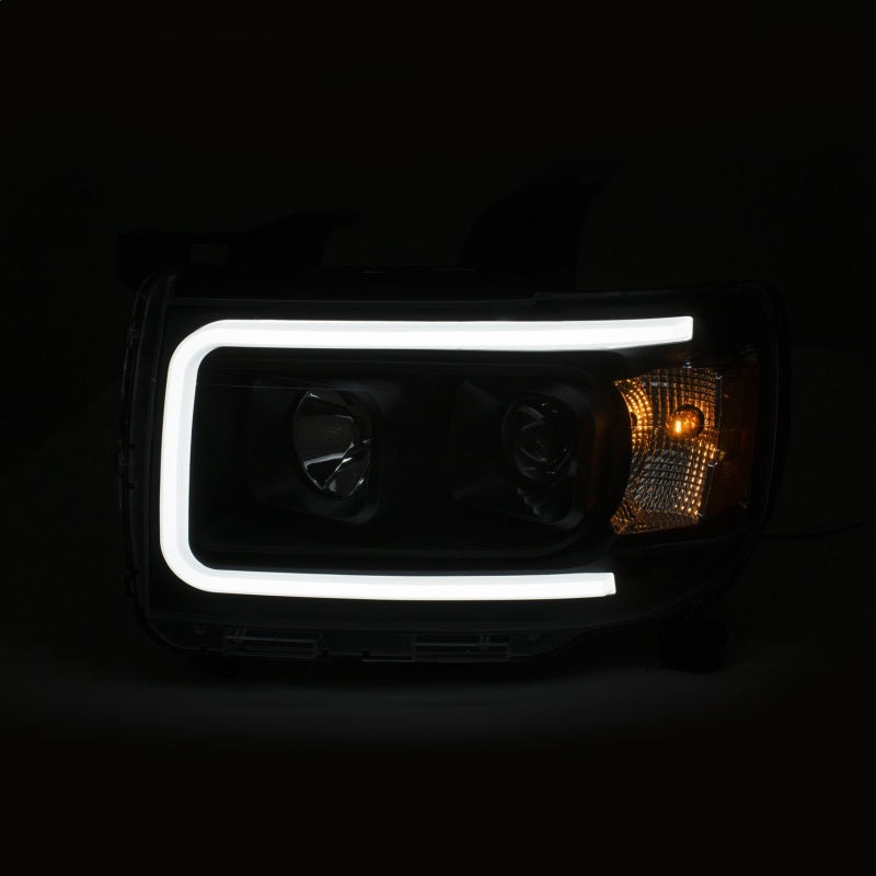 ANZO 2015+ GMC Canyon Projector Headlights w/ Plank Style Design Black w/ Amber-SR1 Performance