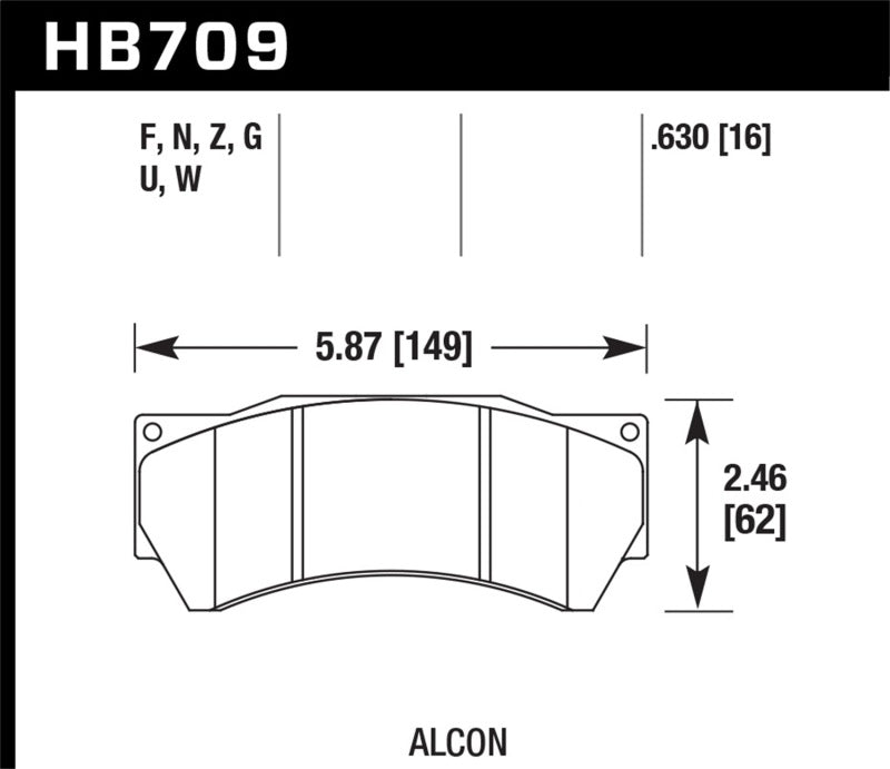 Hawk Performance Alcon Mono 6, Model 4497 HPS Street Brake Pads-SR1 Performance