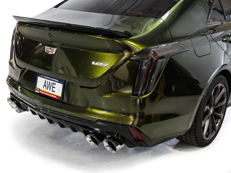 AWE Tuning 2021+ Cadillac CT4-V Blackwing SwitchPath Exhaust with Chrome Silver Tips